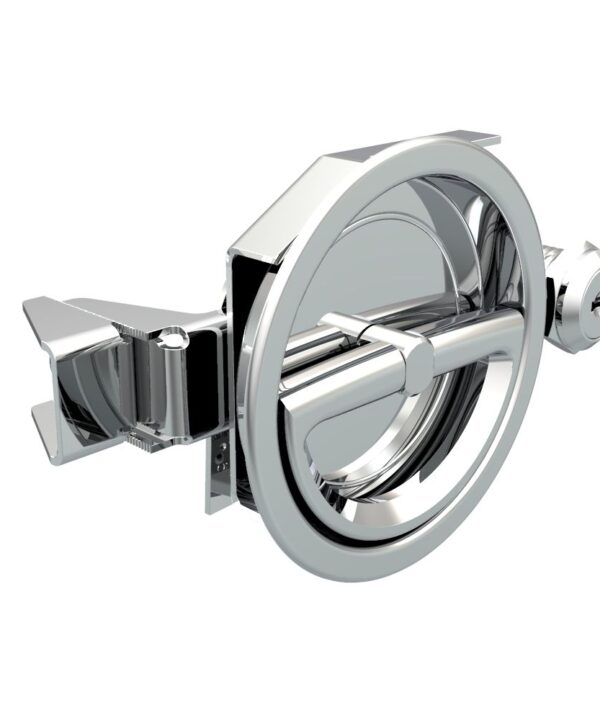 Southco Flush Cam Latch, Medium Size, Turn Clockwise to Latch / Lock, Single or Three - Point Latching, Bail Handle Style, Chrome Plated, Bright
