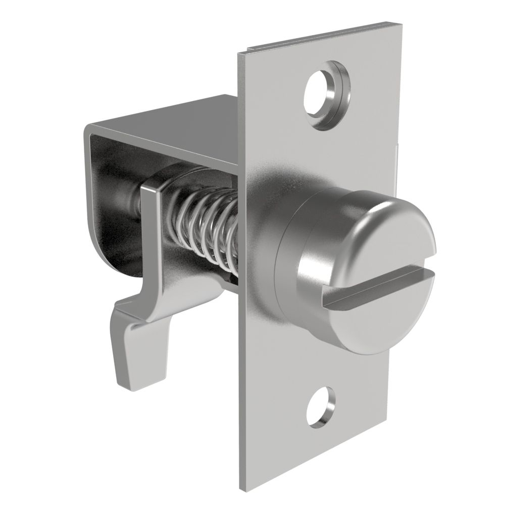 Southco Compression Latch, Self-Adjusting, Large Size, Tool Locking, Slotted Flush Head, 22.2-42.9mm Grip, Steel, Zinc Plated, Bright Chromate