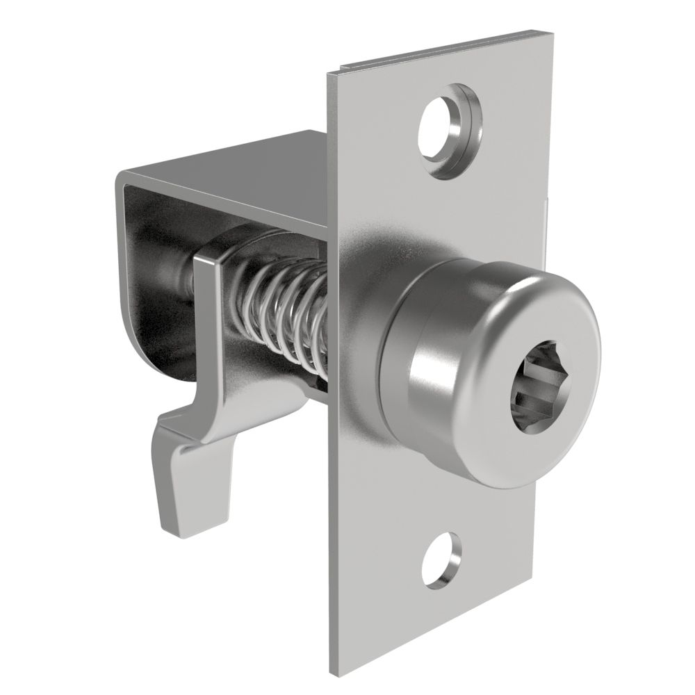Southco Compression Latch, Self-Adjusting, Large Size, Tool Locking, Hex Head, 22.2-42.9mm Grip, Steel, Zinc Plated, Bright Chromate