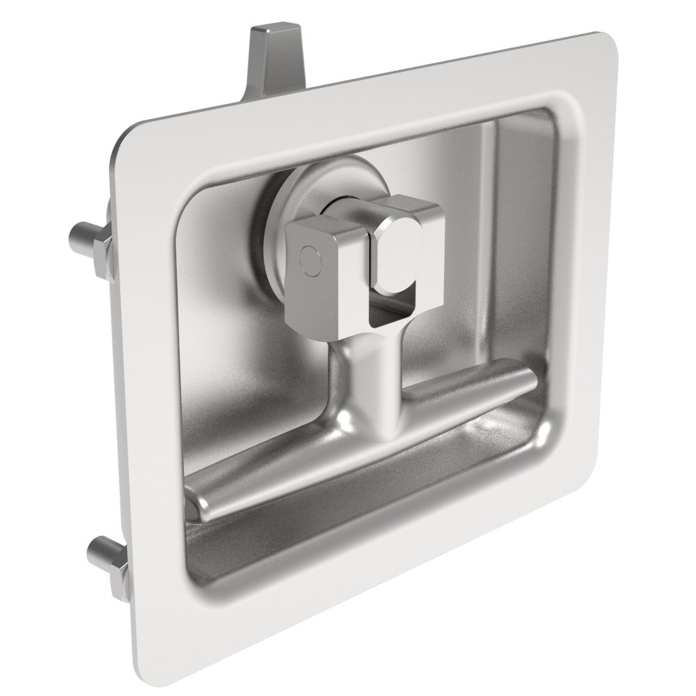 Southco Compression Latch, Self-Adjusting, No Restriction, 1-7.9mm Panel, 19.1-37.3mm Grip, Stainless Steel, Electropolished, Bright