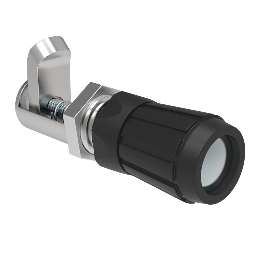 Southco Compression Latch, Self-Adjusting, Miniature Size, No Restriction, Knob, 1.5-4.8mm Panel, 0.8-7.1mm Grip, Steel, Zinc Plated, Bright Chromate