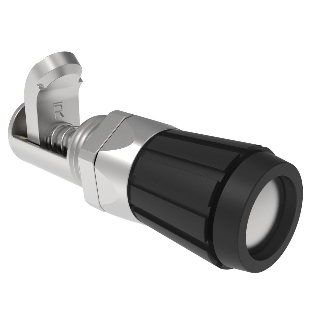 Southco Compression Latch, Self-Adjusting, Miniature Size, No Restriction, Knob, 1.5-4.8mm Panel, 0.8-7.1mm Grip, Stainless steel, Passivated, Silver