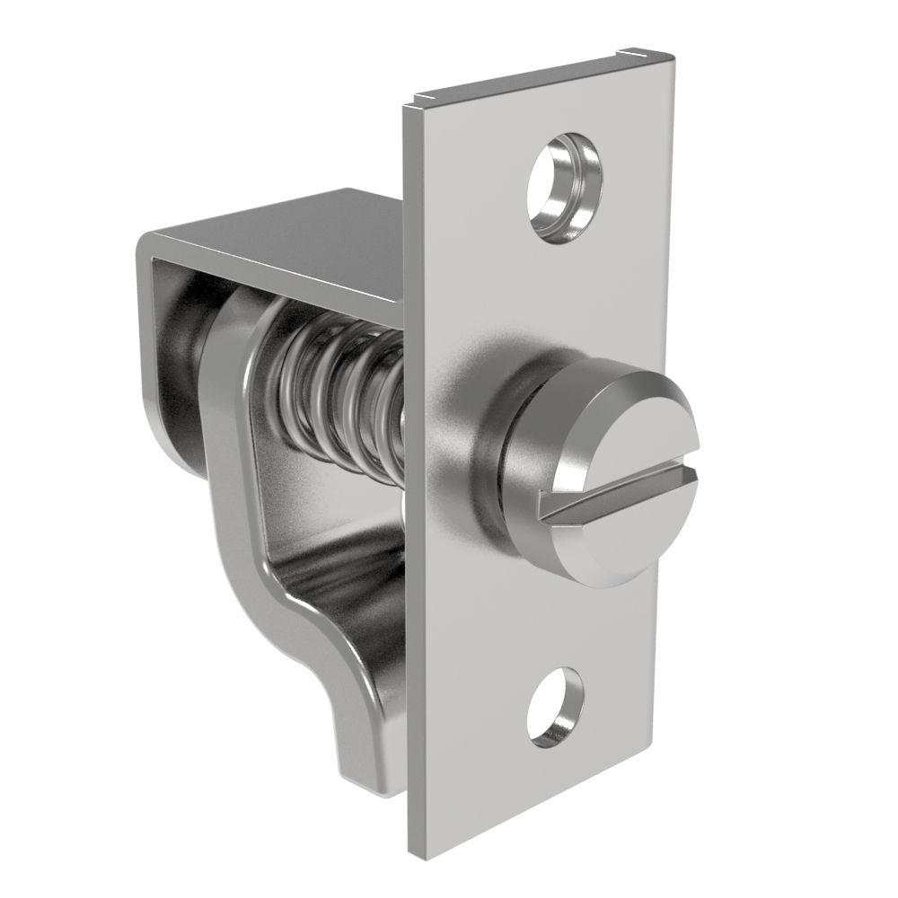 Southco Compression Latch, Self-Adjusting, Small Size, Tool Locking, Slotted Flush Head, 3.2-7.1mm Grip, Steel, Zinc Plated, Bright Chromate