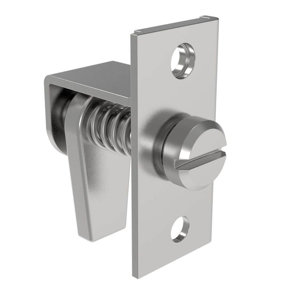 Southco Compression Latch, Self-Adjusting, Small Size, Tool Locking, Slotted Flush Head, 6.4-13.5mm Grip, Steel, Zinc Plated, Bright Chromate