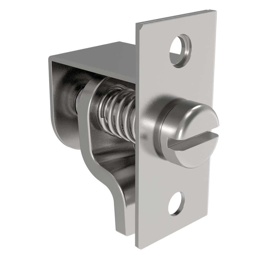 Southco Compression Latch, Self-Adjusting, Medium Size, Tool Locking, Slotted Flush Head, 0.8-6.4mm Panel, 3.2-9.5mm Grip, Steel, Zinc Plated, Bright Chromate