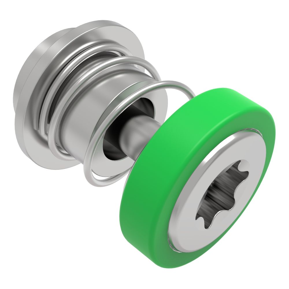 Southco Captive Screw, M3 X 0.5 Thread, Surface Mount Technology, TORX®, Smooth Green Knob