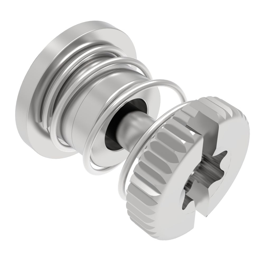 Southco Captive Screw, 4-40 Thread, Press-in, NULL, Knurled Bright Knob