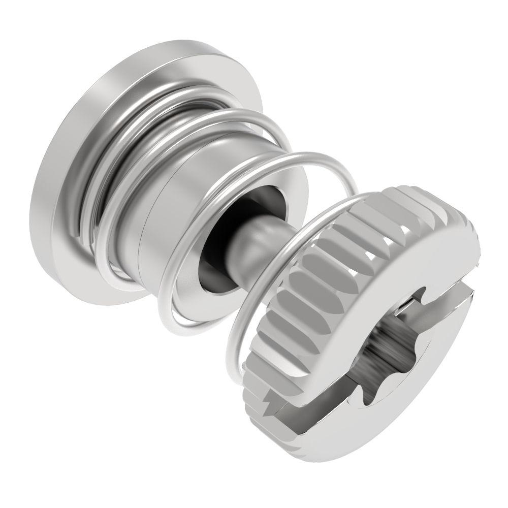 Southco Captive Screw, M3 X 0.5 Thread, Press-in, TORX®/Slot Combination, Knurled Bright Knob
