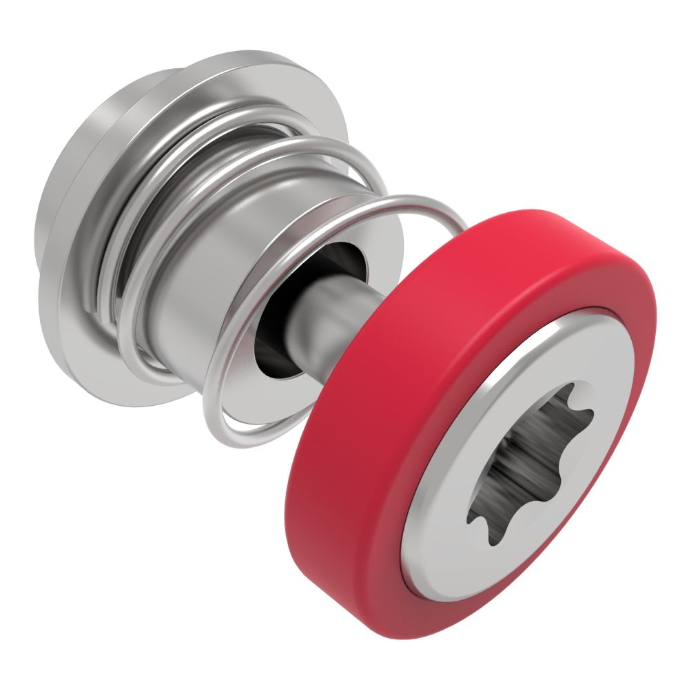 Southco Captive Screw, 4-40 Thread, Surface Mount Technology, TORX®, Smooth Red Knob