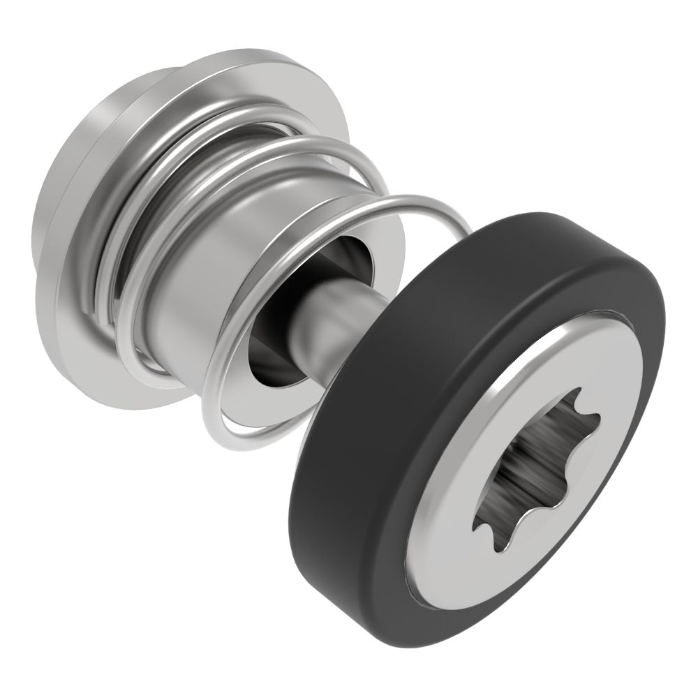 Southco Captive Screw, M3 X 0.5 Thread, Surface Mount Technology, TORX®, Smooth Black Knob
