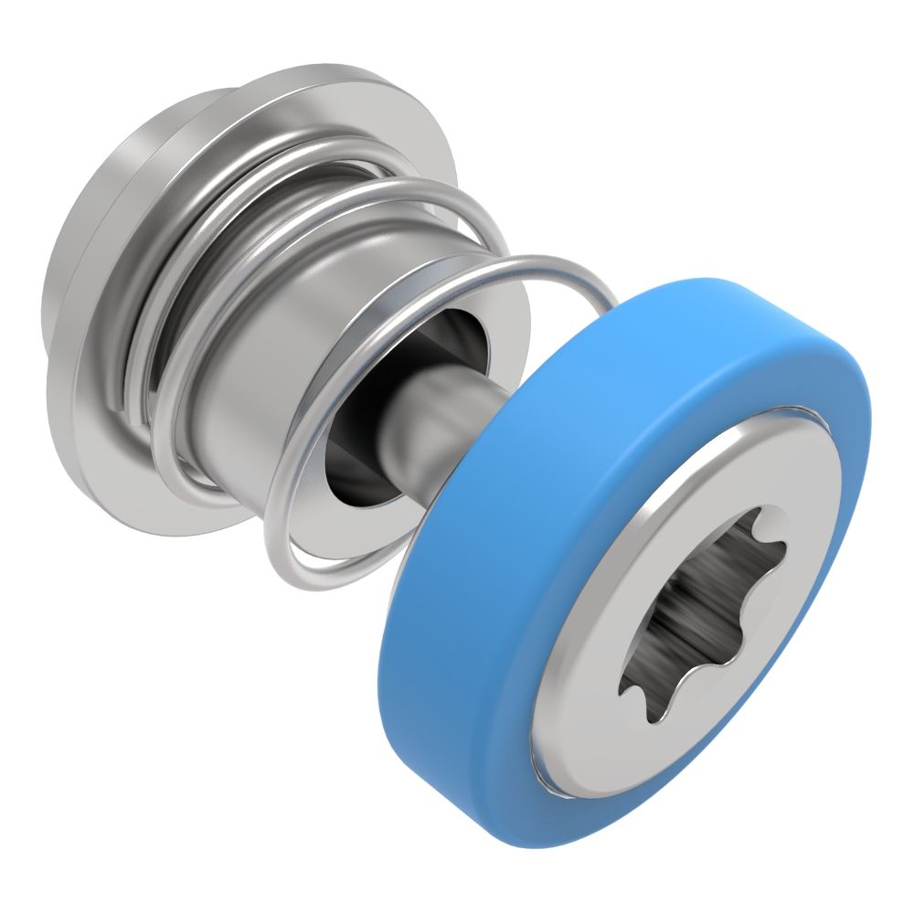 Southco Captive Screw, M3 X 0.5 Thread, Surface Mount Technology, TORX®, Smooth Blue Knob