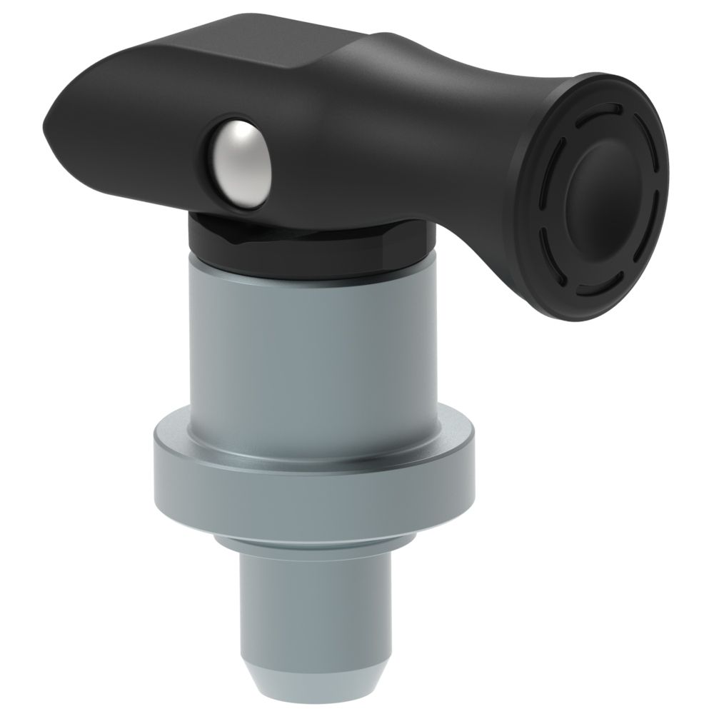Southco Spring Loaded Plunger, Press-in, Small Size, With hold-open feature, , Black