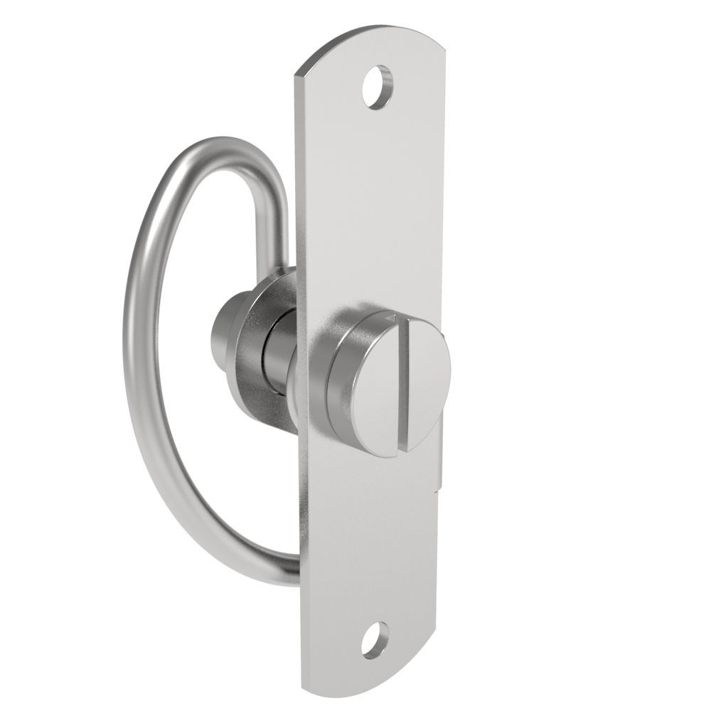 Southco Compression Latch, Self-Adjusting, Medium Size, Tool Locking, Slotted Head, Rivet/Screw (Thru Hole) Installation, Smooth Spring, Steel, Zinc Plated, Bright