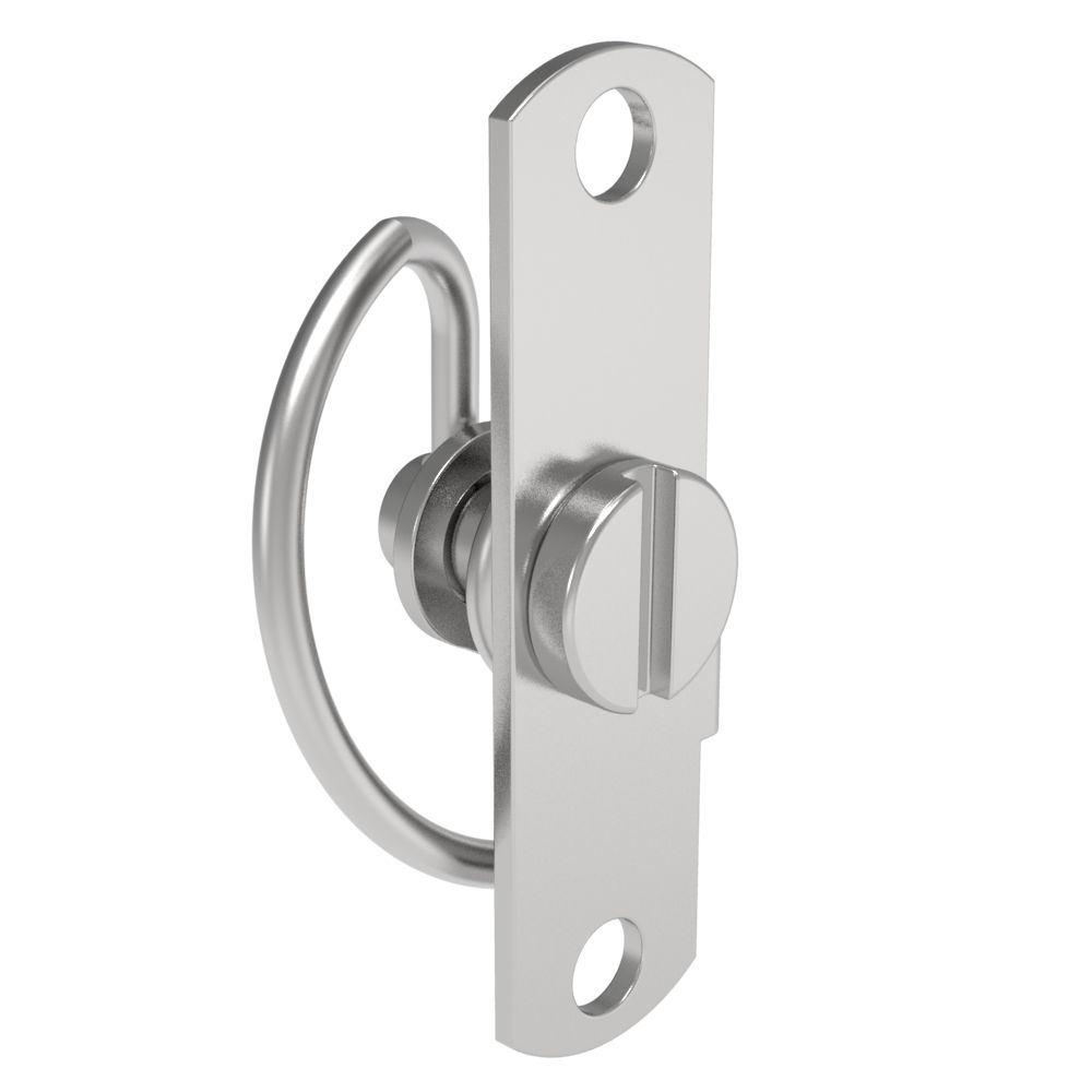 Southco Compression Latch, Self-Adjusting, Miniature Size, Tool Locking, Slotted Head, Rivet/Screw (Thru Hole) Installation, Smooth Spring, Steel, Zinc Plated, Bright