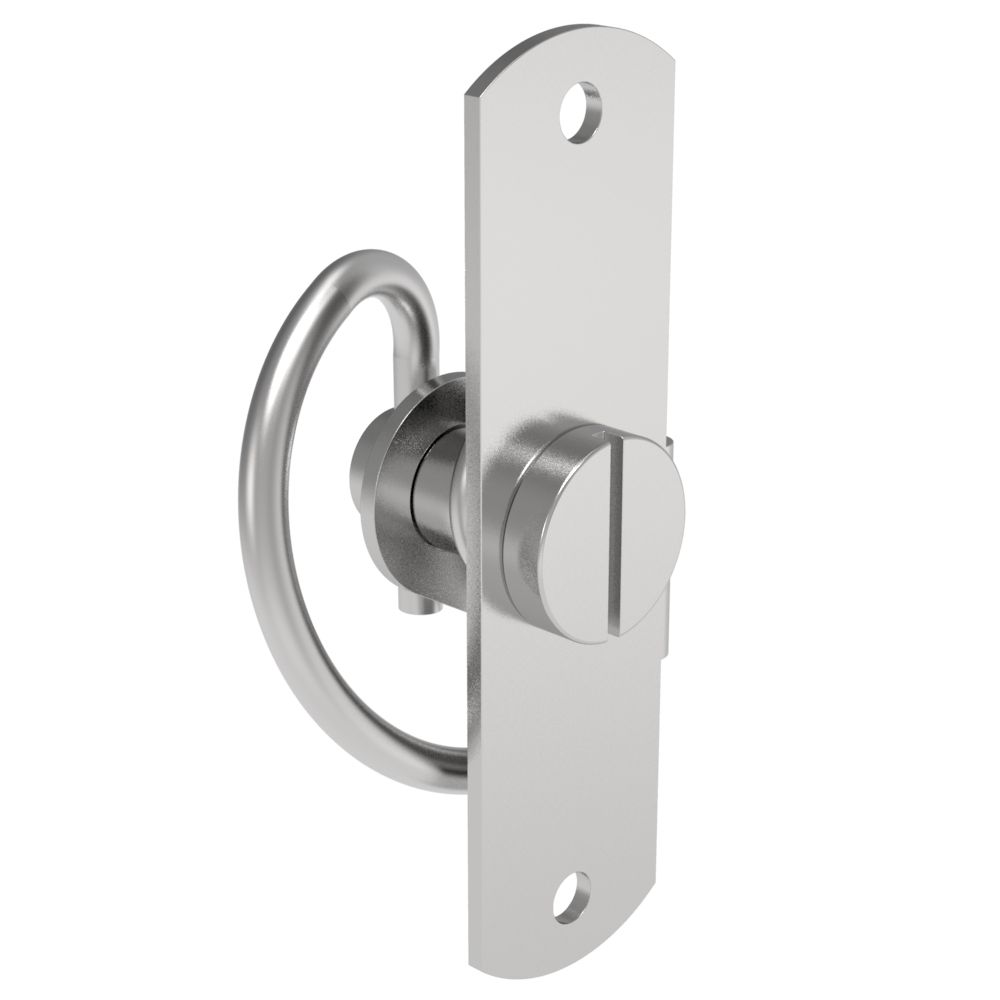 Southco Compression Latch, Self-Adjusting, Large Size, Tool Locking, Slotted Head, Rivet/Screw (Thru Hole) Installation, Smooth Spring, Steel, Zinc Plated, Bright