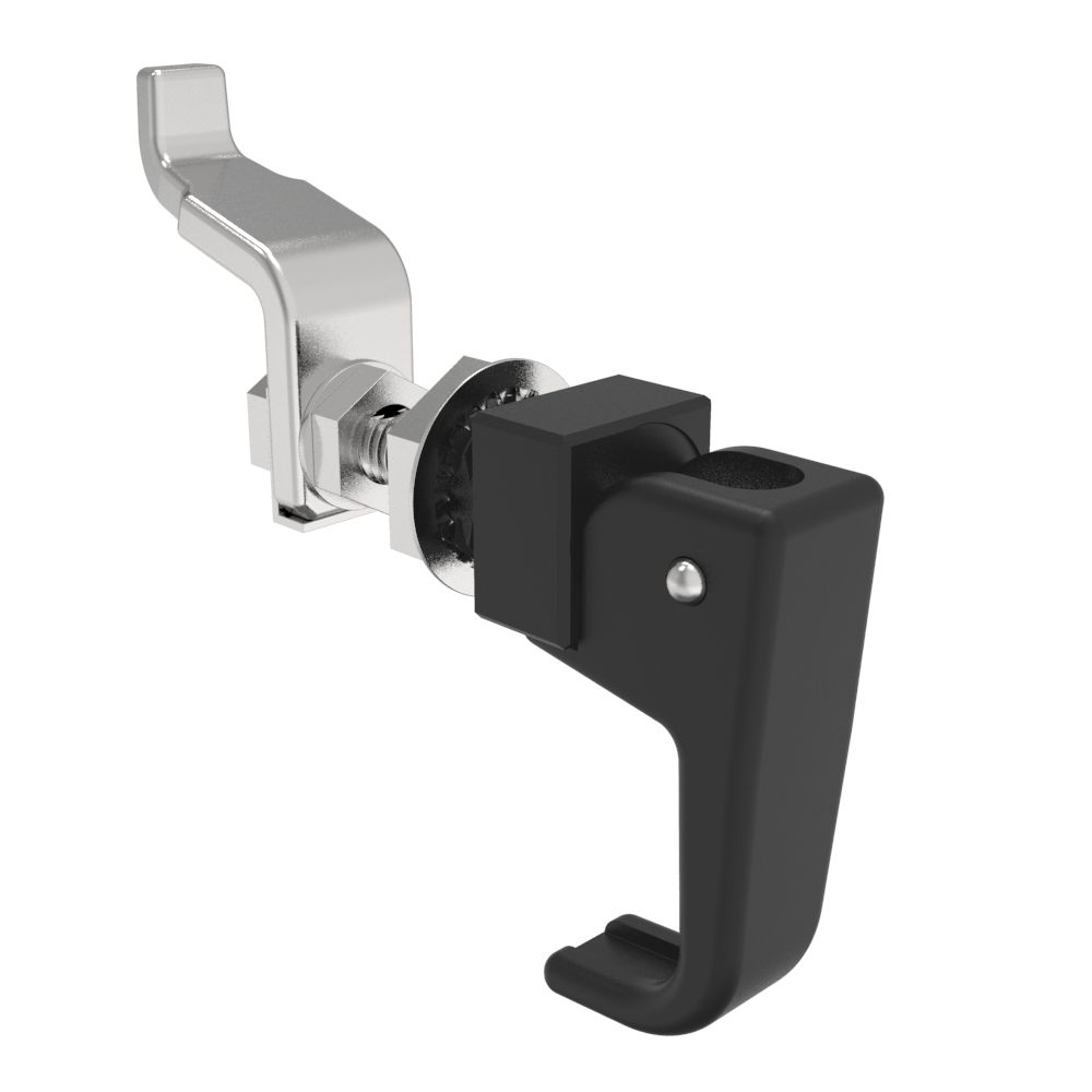 Southco Compression Latch, Lift & Turn, Small Size, Handle Style, No Restriction, Non-Locking, Zinc Alloy, Powder Coat, Black
