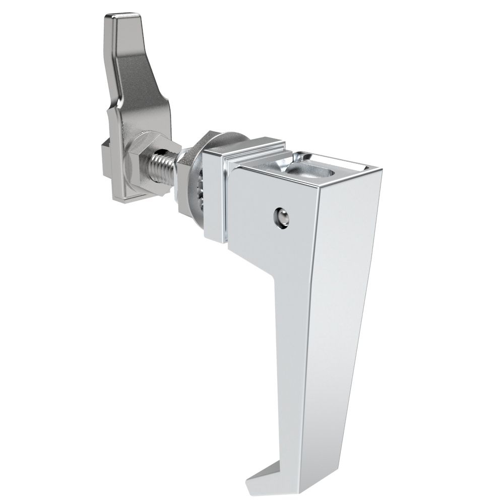 Southco Compression Latch, Lift & Turn, Medium Size, Handle Style, No Restriction, Non-Locking, Zinc Alloy, Chrome Plated, Polished