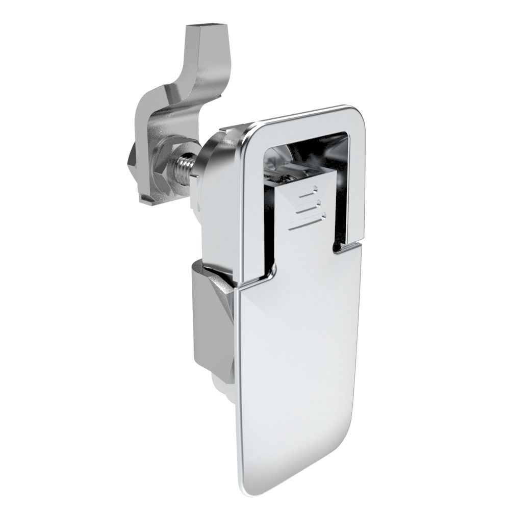 Southco Compression Latch, Lift & Turn, Medium Size, Flush Style, No Restriction, Non-Locking, Zinc Alloy, Chrome Plated, Polished