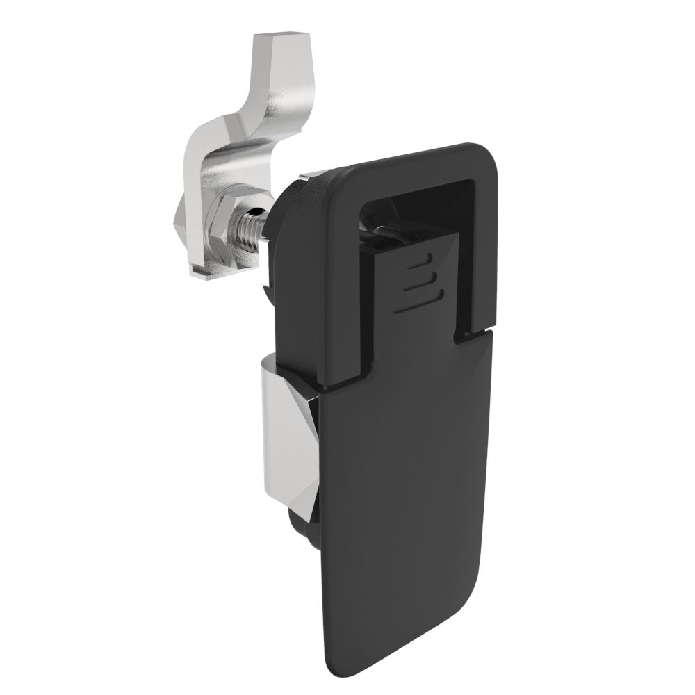 Southco Compression Latch, Lift & Turn, Medium Size, Flush Style, No Restriction, Non-Locking, Zinc Alloy, Powder Coat, Black