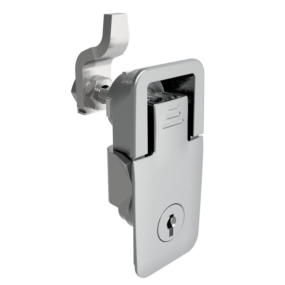 Southco Compression Latch, Lift & Turn, Medium Size, Flush Style, Key Locking, Zinc Alloy, Chrome Plated, Textured