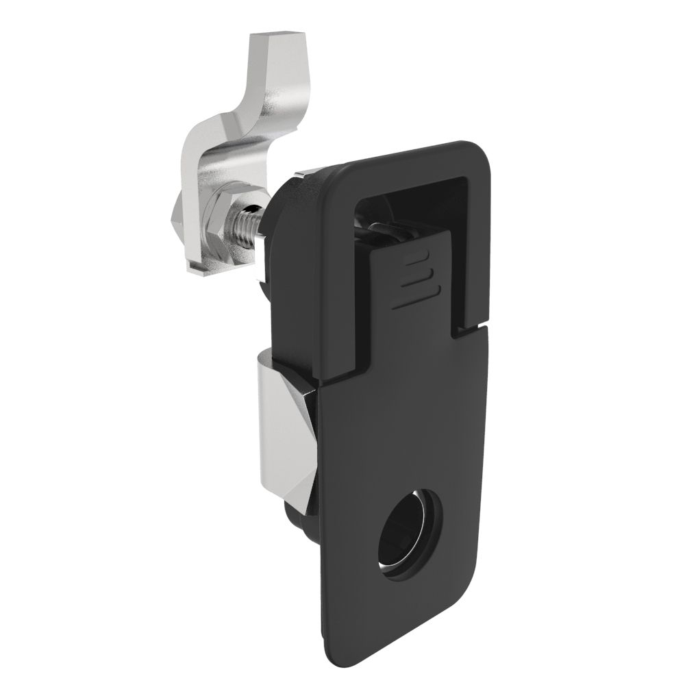 Southco Compression Latch, Lift & Turn, Medium Size, Flush Style, Key Choice, Locking without lock core, Zinc Alloy, Powder Coat, Black