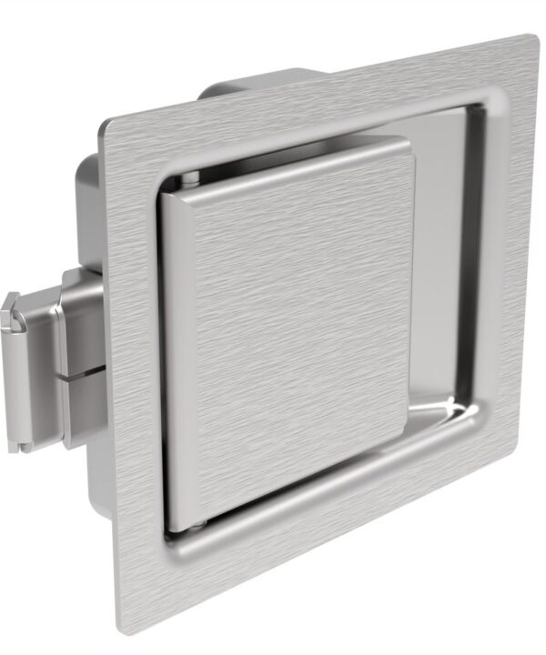 Southco Push-to-Close Latch, Medium Size, Non-Locking, 7.9mm (.31 in) Grip, Stainless Steel, Brushed Finish