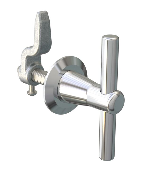 Southco Cam Latch, Medium Size, Single Point, Zinc Alloy, Chrome Plated
