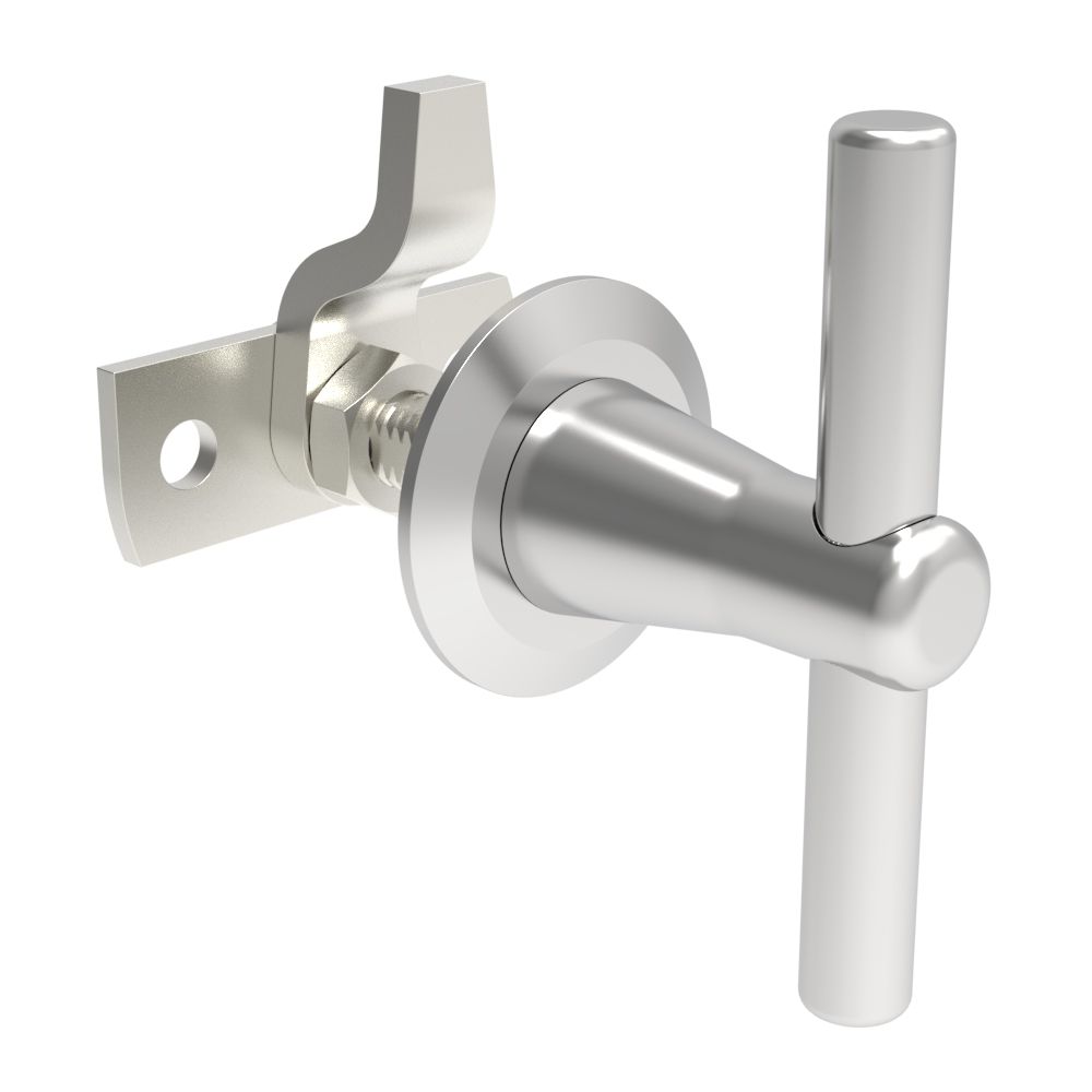 Southco Cam Latch, Medium Size, Three Point, Offset Cam, Zinc Alloy, Zinc Plated, Bright Chromate