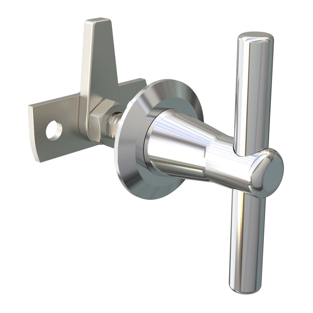 Southco Cam Latch, Medium Size, Three Point, Straight Cam, Zinc Alloy, Chrome Plated