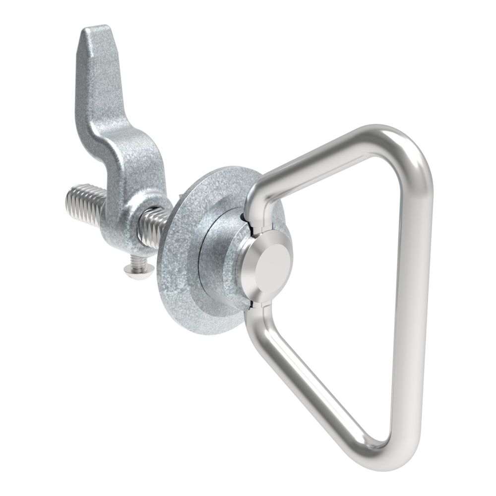 Southco Cam Latch, Medium Size, Bail Handle, Single Point, Zinc Alloy, Zinc Plated, Bright Chromate