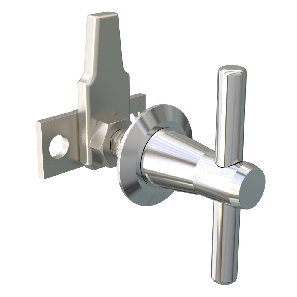 Southco Cam Latch, Small Size, Three Point, Straight Cam, Zinc Alloy, Chrome Plated