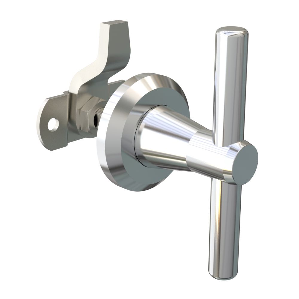 Southco Cam Latch, Large Size, Three Point, Offset Cam, Zinc Alloy, Chrome Plated