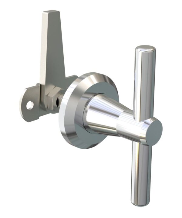 Southco Cam Latch, Large Size, Three Point, Straight Cam, Zinc Alloy, Chrome Plated
