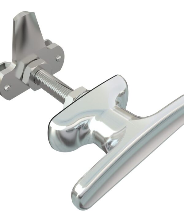 Southco Cam Latch T-Handle, Turn Clockwise to Latch / Lock, Short Cam, Zinc Alloy, Chrome Plated, Polished