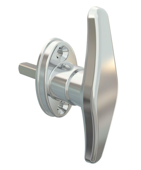 Southco Cam Latch T-Handle, Hand Operated, Zinc Alloy, Chrome Plated, Polished