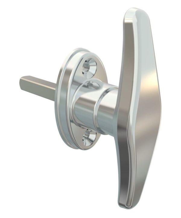 Southco Cam Latch T-Handle, Hand Operated, Zinc Alloy, Chrome Plated, Polished