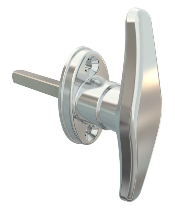 Southco Cam Latch T-Handle, Hand Operated, Zinc Alloy, Chrome Plated, Polished