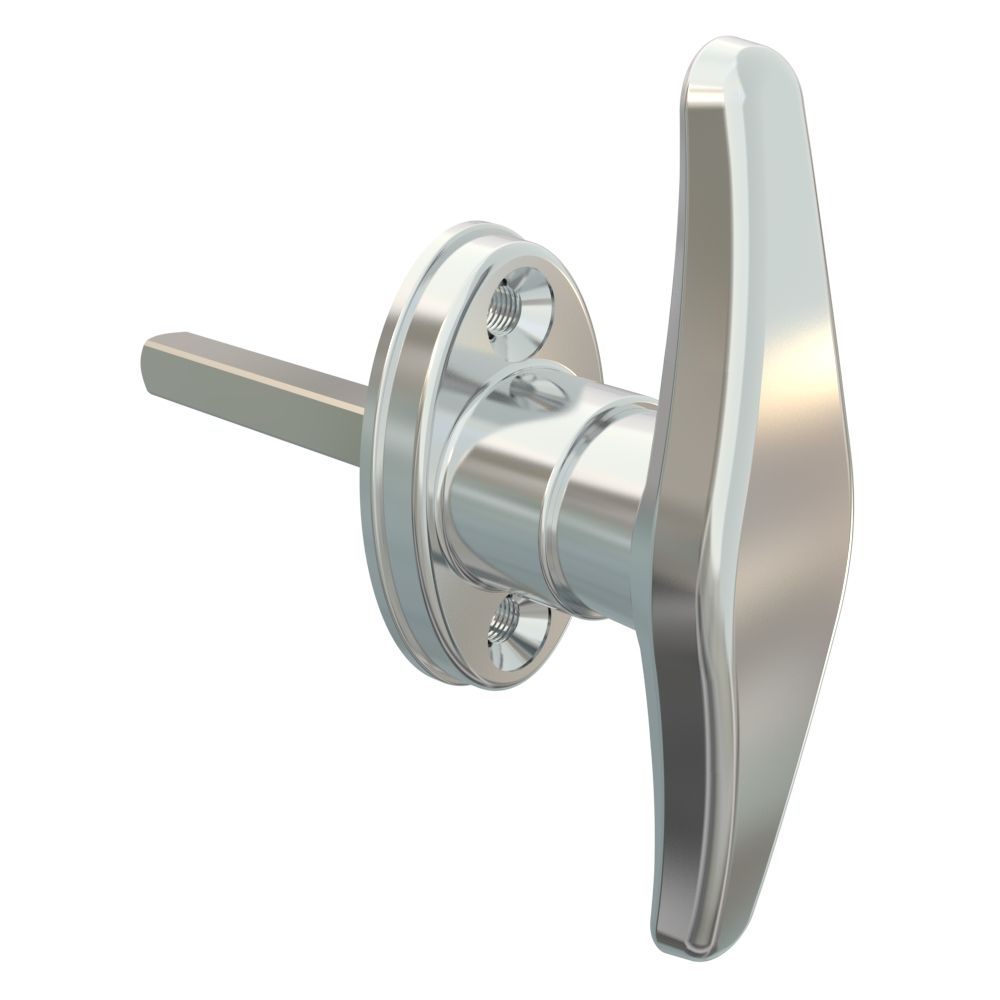 Southco Cam Latch T-Handle, Hand Operated, Zinc Alloy, Chrome Plated, Polished