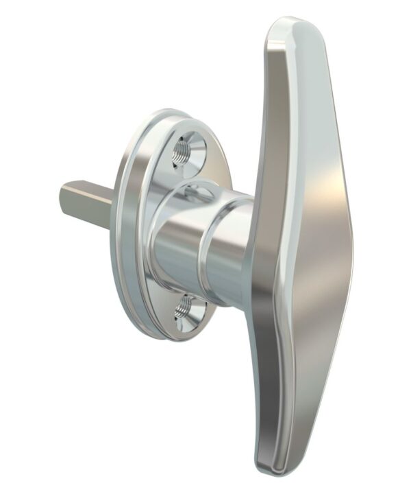 Southco Cam Latch T-Handle, Hand Operated, Zinc Alloy, Chrome Plated, Polished