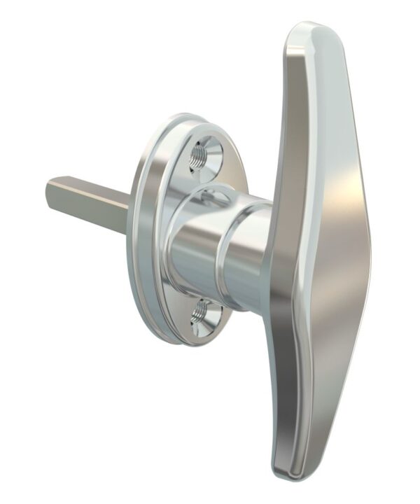 Southco Cam Latch T-Handle, Hand Operated, Zinc Alloy, Chrome Plated, Polished