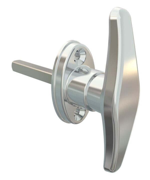 Southco Cam Latch T-Handle, Hand Operated, Zinc Alloy, Chrome Plated, Polished