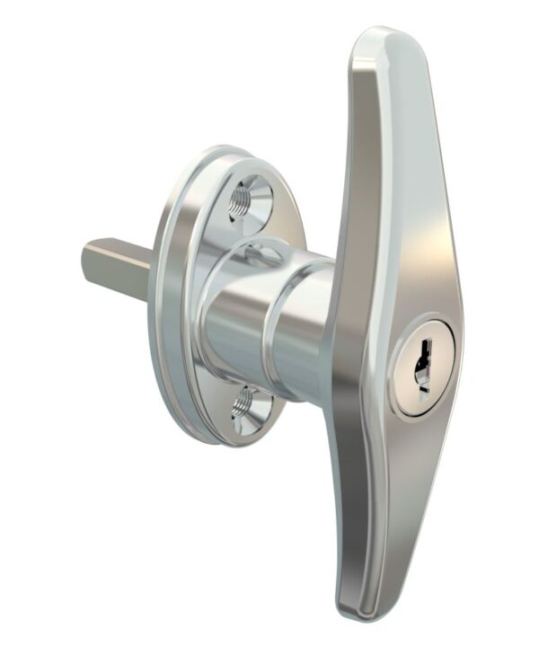 Southco Cam Latch T-Handle, Hand Operated, Zinc Alloy, Chrome Plated, Polished