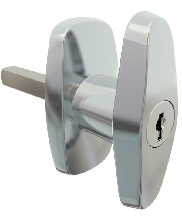 Southco Cam Latch Compact 'T' Handle, Hand Operated, Zinc Alloy, Chrome Plated, Polished