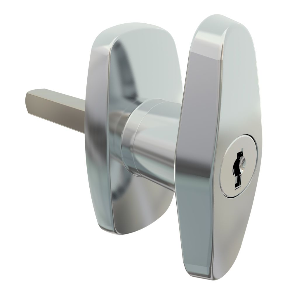 Southco Cam Latch Compact 'T' Handle, Hand Operated, Zinc Alloy, Chrome Plated, Polished