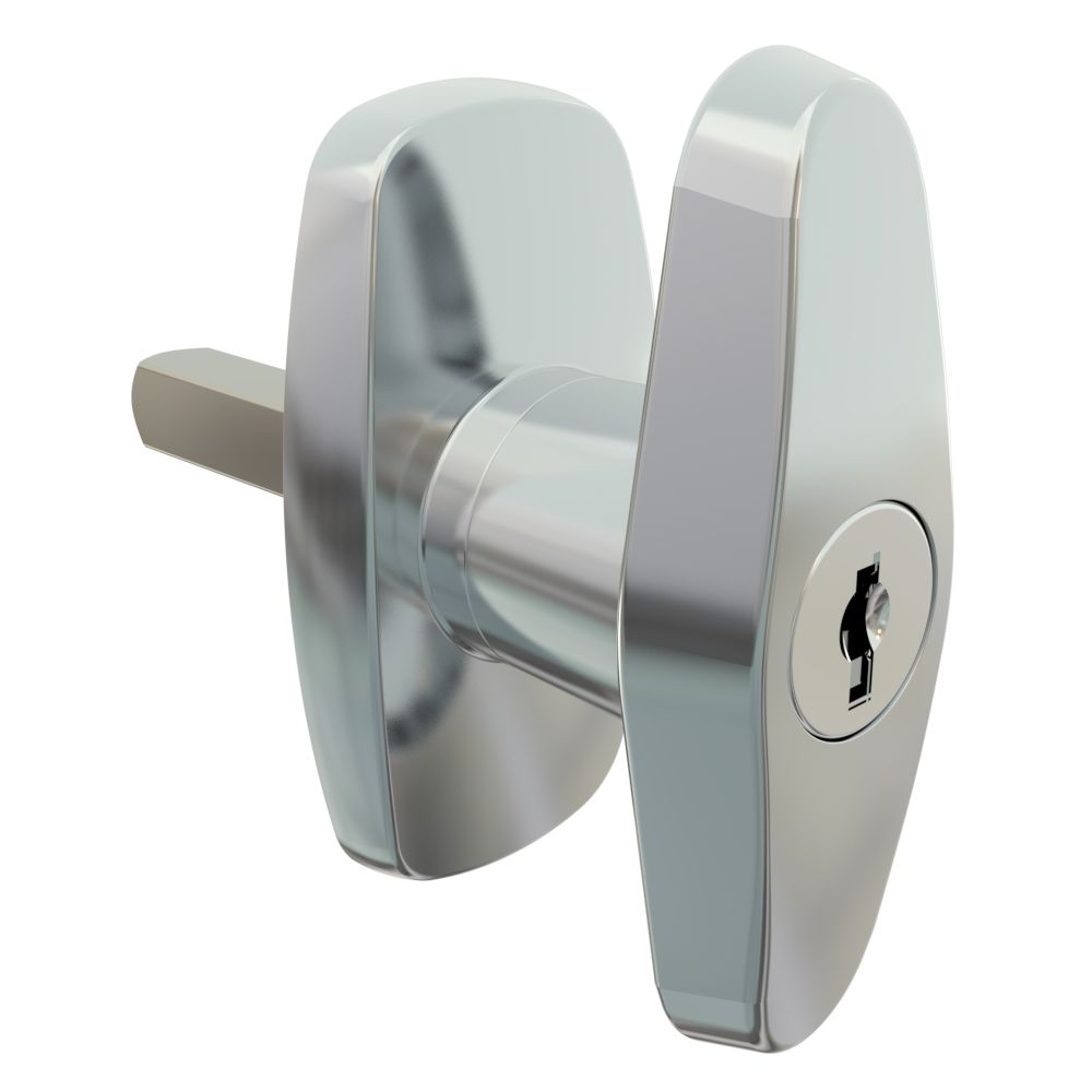 Southco Cam Latch Compact 'T' Handle, Hand Operated, Zinc Alloy, Chrome Plated, Polished
