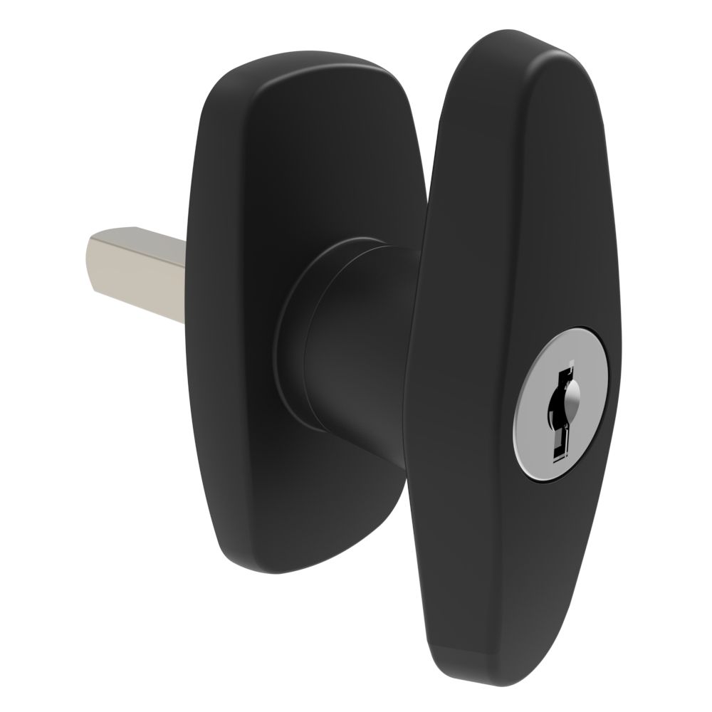 Southco Cam Latch Compact 'T' Handle, Hand Operated, Zinc Alloy, Black