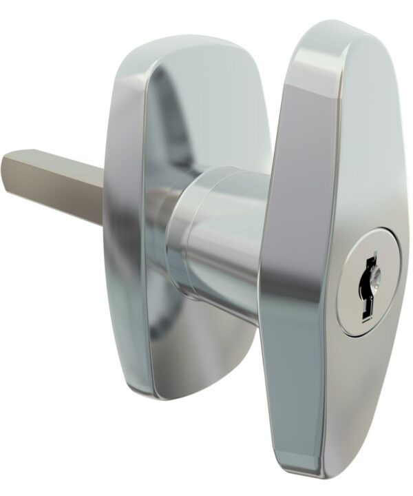 Southco Cam Latch Compact 'T' Handle, Hand Operated, Zinc Alloy, Chrome Plated, Polished