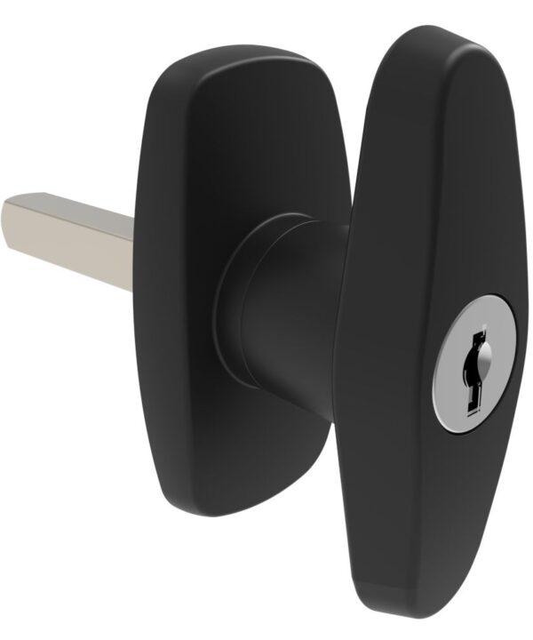 Southco Cam Latch Compact 'T' Handle, Hand Operated, Zinc Alloy, Black