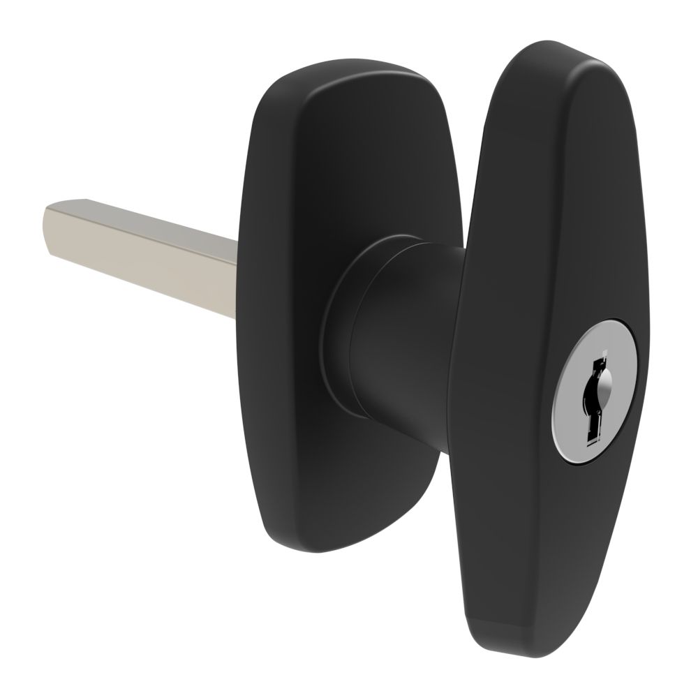 Southco Cam Latch Compact 'T' Handle, Hand Operated, Zinc Alloy, Black
