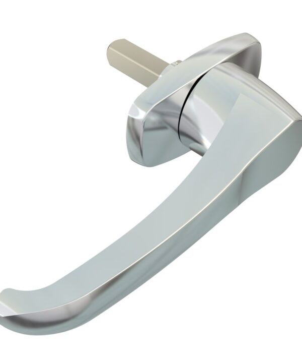 Southco Cam Latch L-Handle, Hand Operated, Zinc Alloy, Chrome Plated, Polished